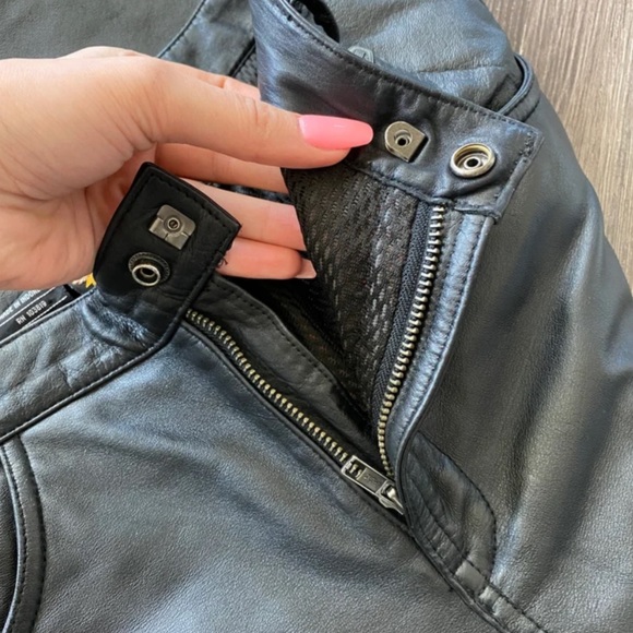 Rare vintage leather Harley Davidson flames pants black motorcycle orange - Picture 8 of 10